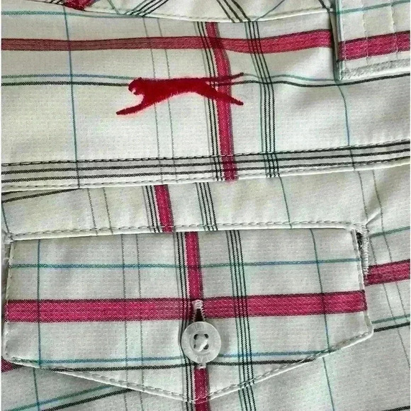 SLAZENGER White & Red Plaid Women’s Golf Shorts Size 4 - Picture 7 of 8